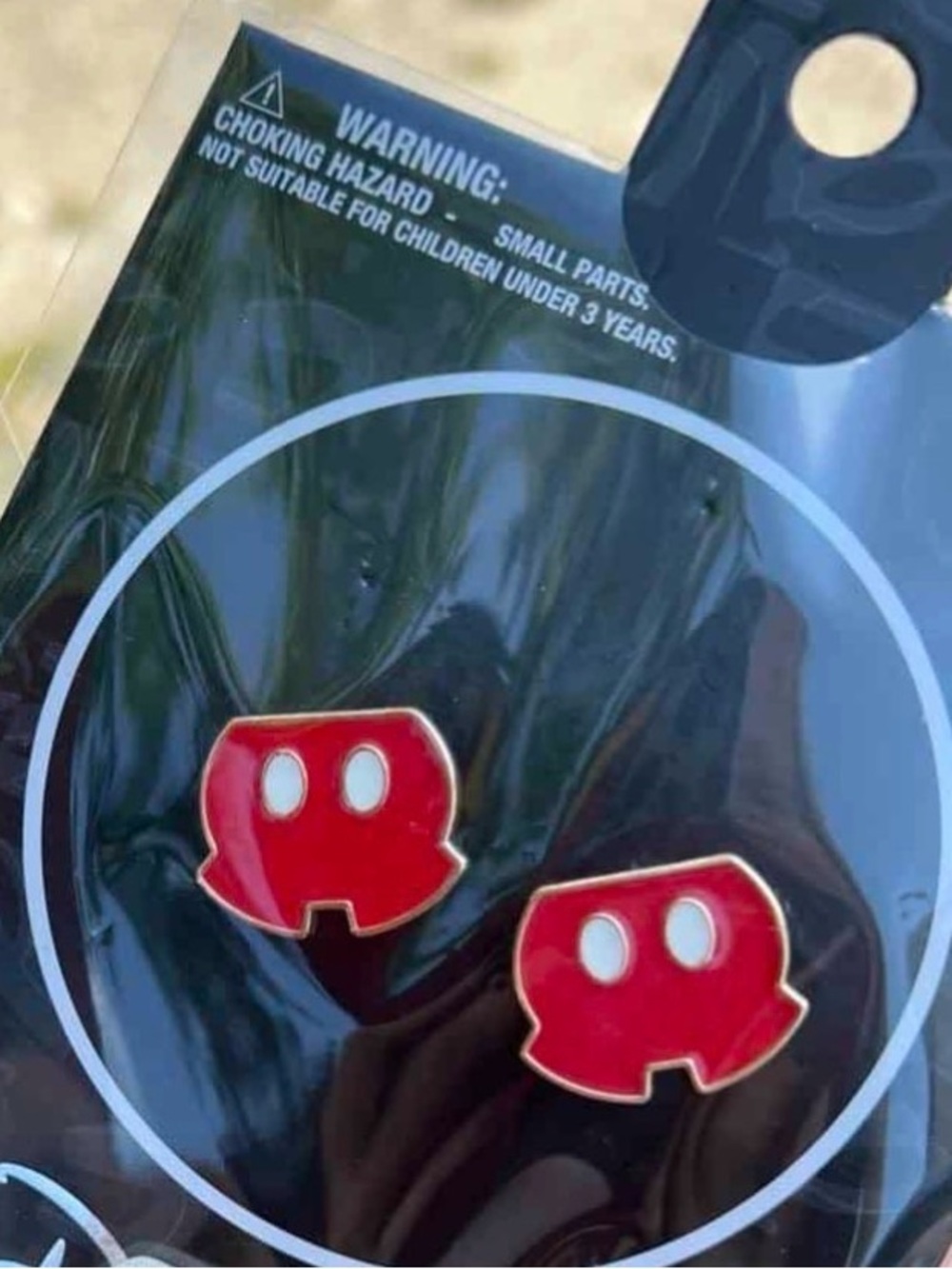NWT-Disney Mickey Mouse Signature Red Shorts Stud Earrings